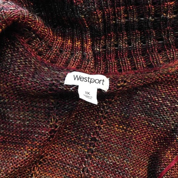 Westport Rust Multi Color Marled Open Front Cardigan - Picture 8 of 8
